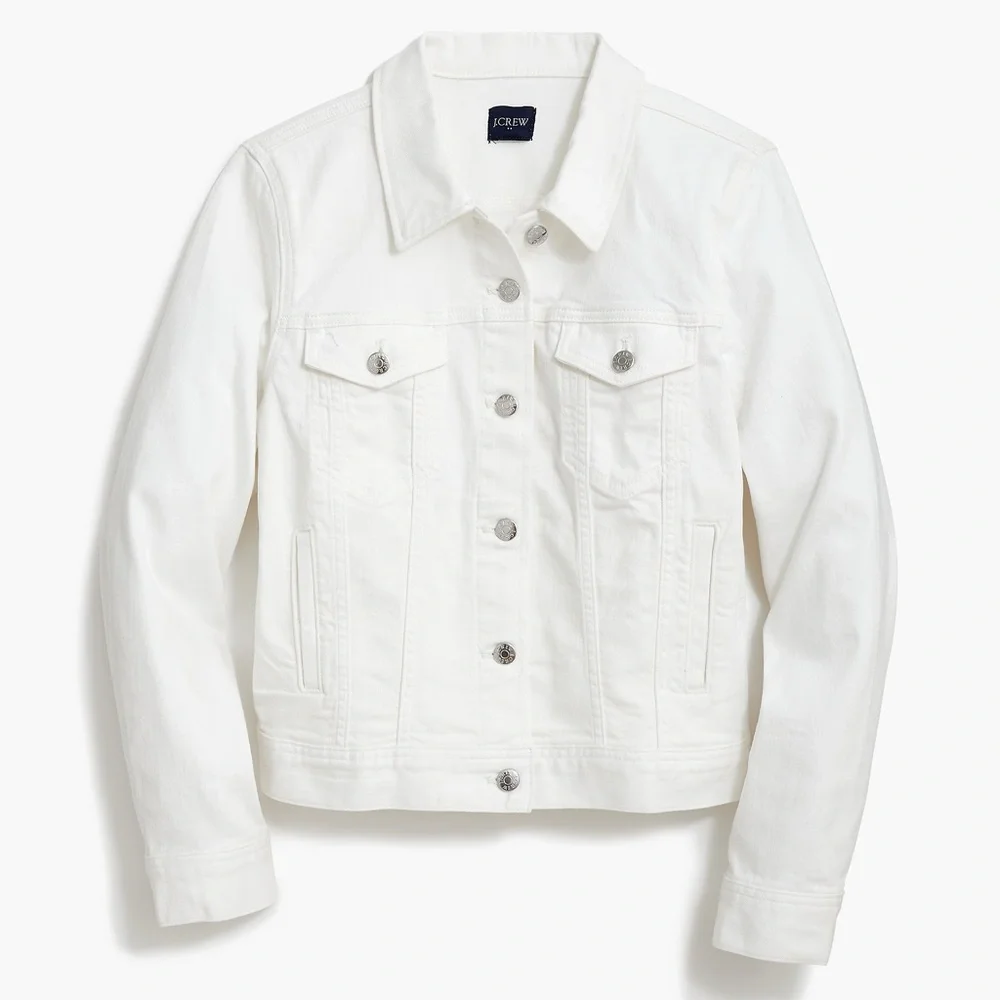 NWT J.Crew Classic Jean Jacket In White Wash